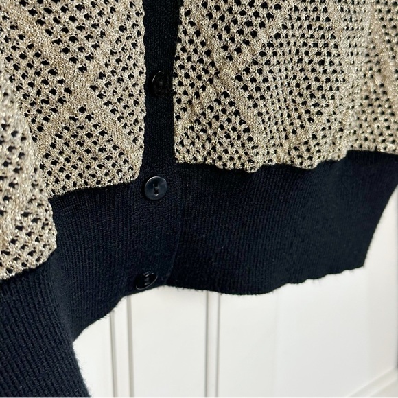 Zara Metallic Cardigan Button Front Geometric Momcore Academia - Picture 10 of 15